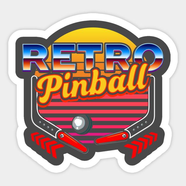 Pinball Retro Game Pinball Sticker TeePublic